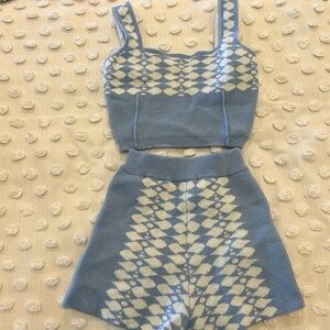 Tank and shorts set sweater material